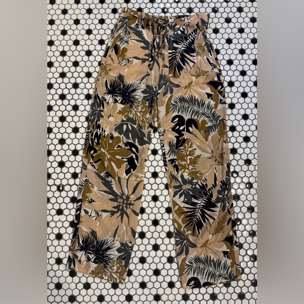 rag & bone Victoria Tropical 100% Silk Wide Leg Pants Floral Resortwear Sz 00 - Picture 11 of 16